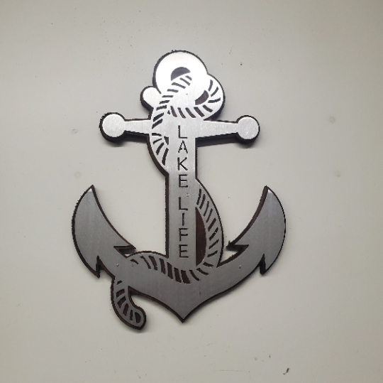 Anchor Lake Life Metal Art Wall Decor | Made in USA | cabin lake home wall decor