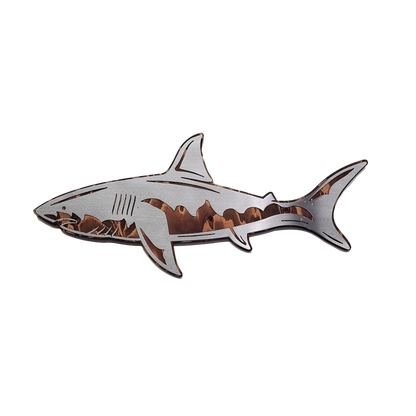 Great White Shark | Metal Art on Wood | Sea Life Mount | Rustic Wall Décor