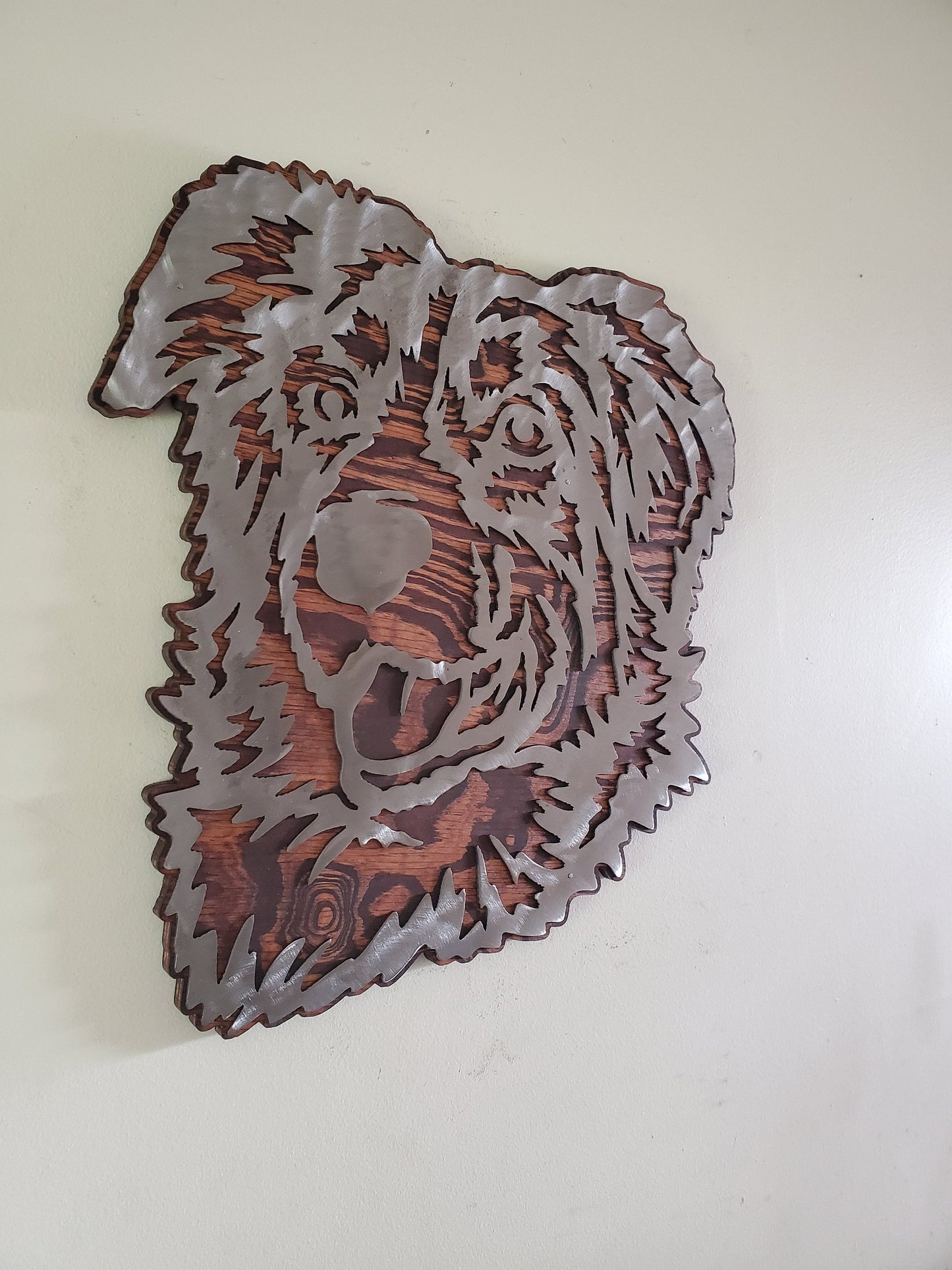 Australian Shepherd | Rustic Metal Art on Wood | Pet Lover Gift