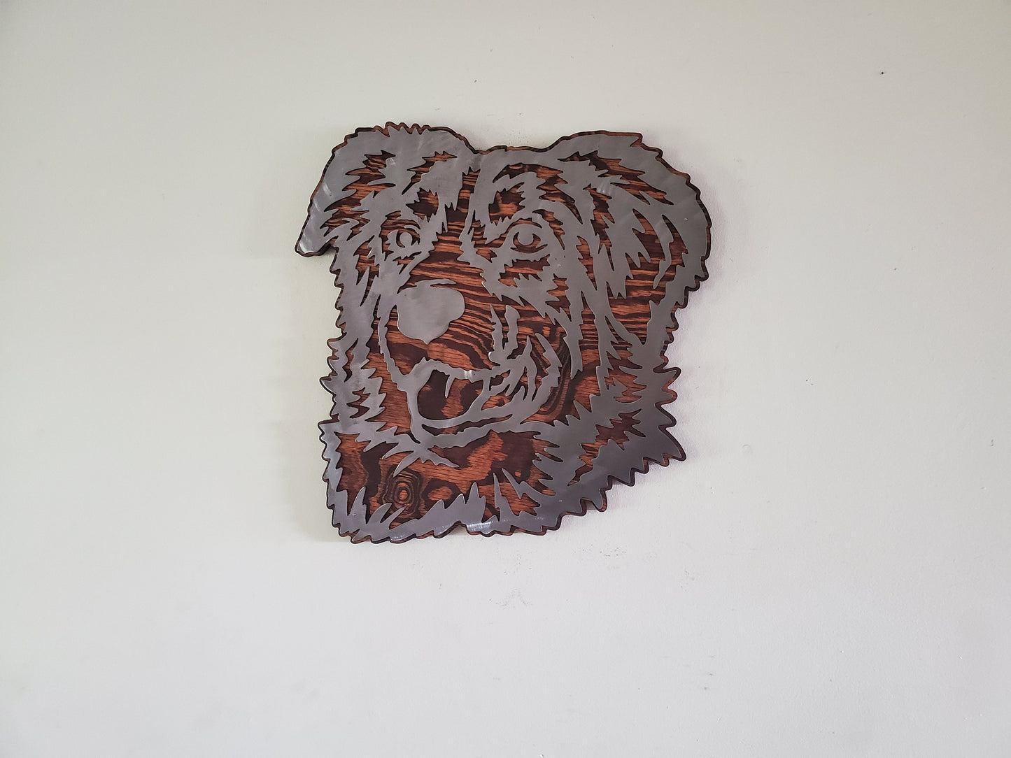 Australian Shepherd | Rustic Metal Art on Wood | Pet Lover Gift