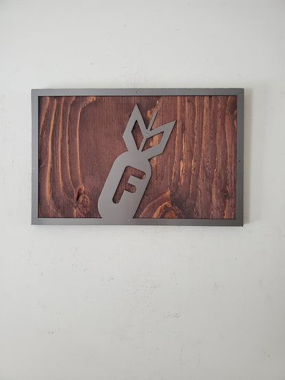 F Bomb Metal Art Picture on wood | Made in USA