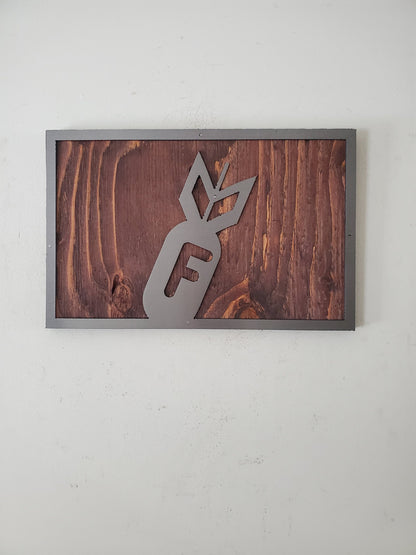 F Bomb Metal Art Picture on wood | Made in USA