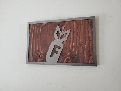 F Bomb Metal Art Picture on wood | Made in USA