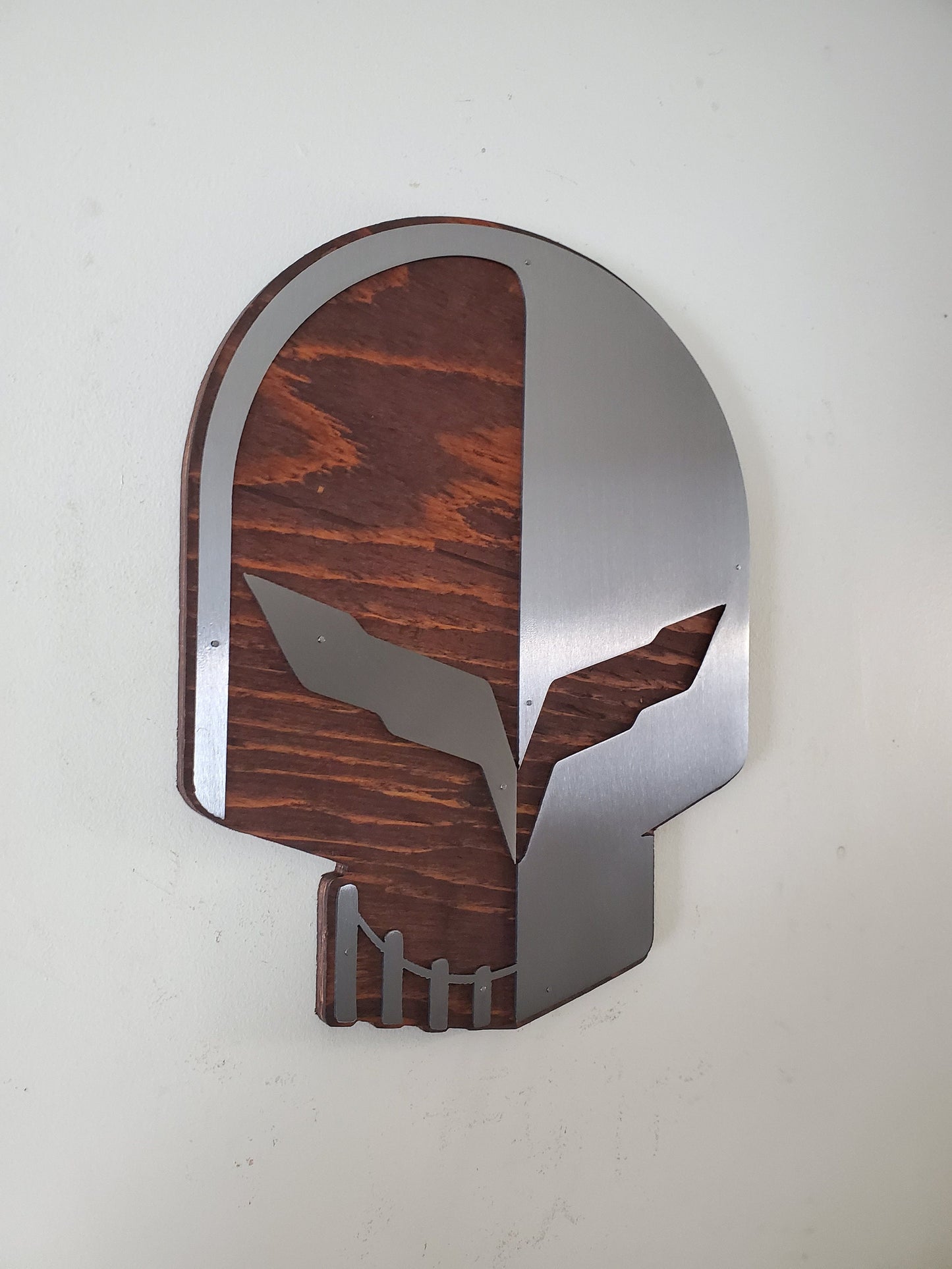 Jake Skull Metal Art on Wood | Made in USA