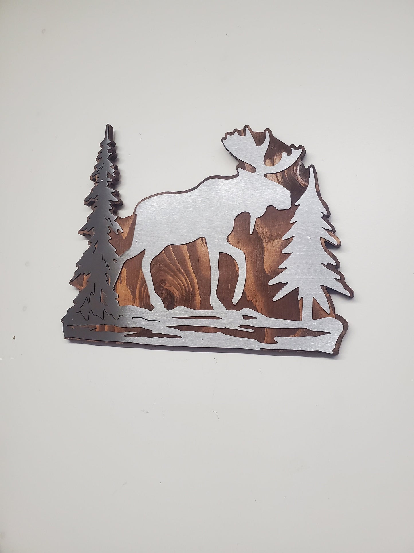 Moose Metal on Wood Wall decor