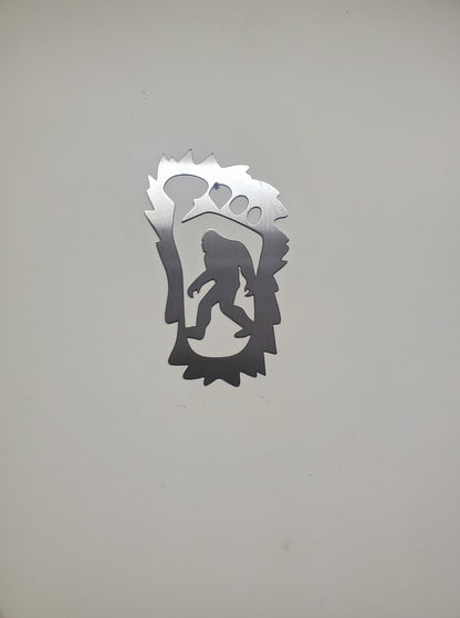 Bigfoot in a foot metal art Made in USA