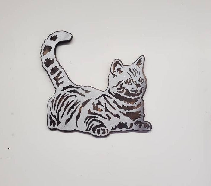 kitty cat metal art wall decor