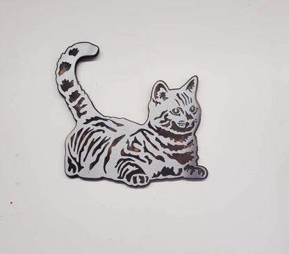 kitty cat metal art wall decor