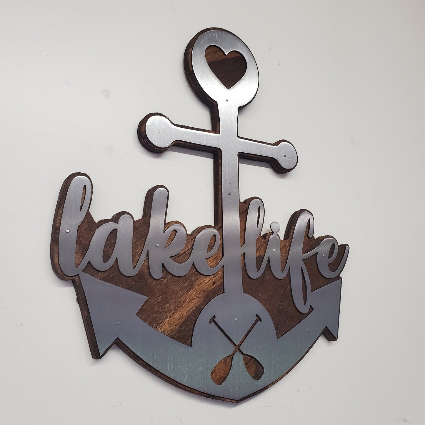 Anchor Lake Life Metal Art Wall Decor | Made in USA | cabin lake home wall decor