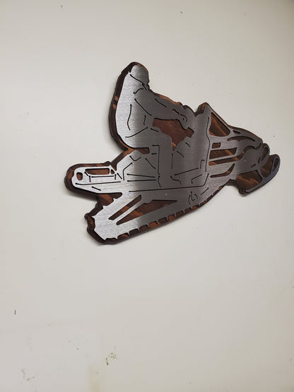Snowmobile metal art sign Made in USA v1