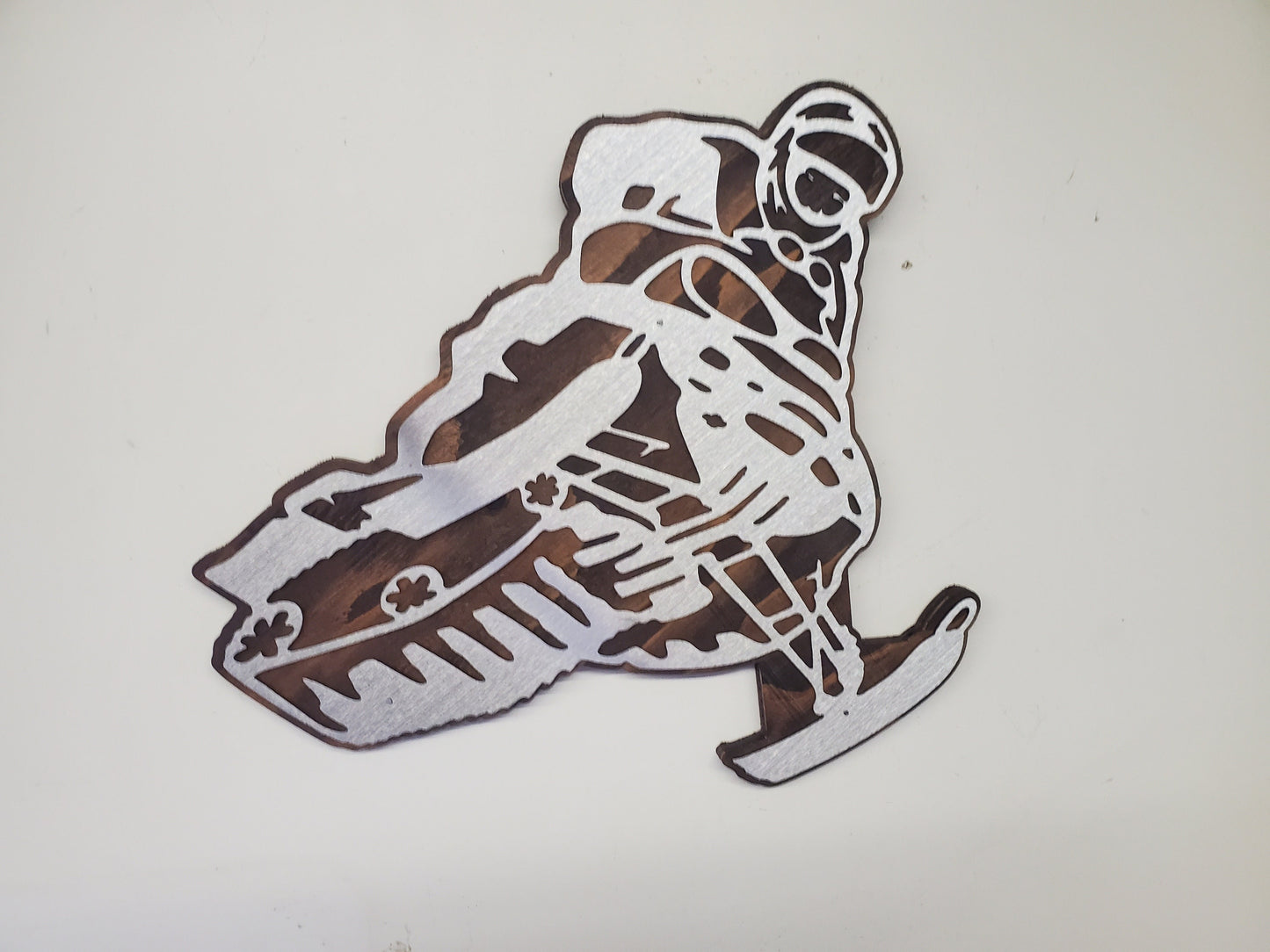 Snowmobile metal art sign Made in USA