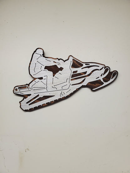 Snowmobile metal art sign Made in USA v1