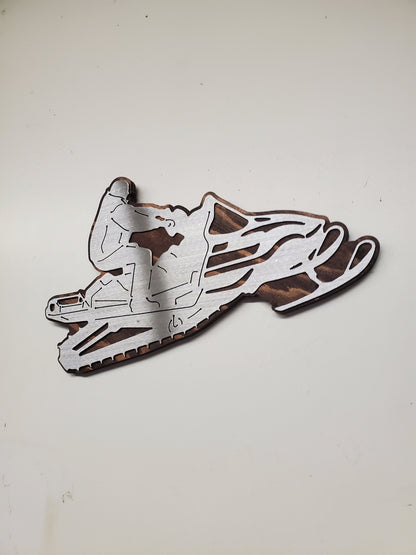 Snowmobile metal art sign Made in USA v1