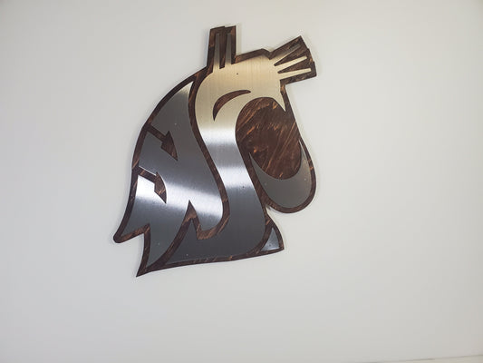 Washington State Cougars metal art tribute wall sign  Made in USA   WSU Cougars wall décor