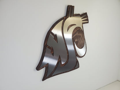 Washington State Cougars metal art tribute wall sign  Made in USA   WSU Cougars wall décor