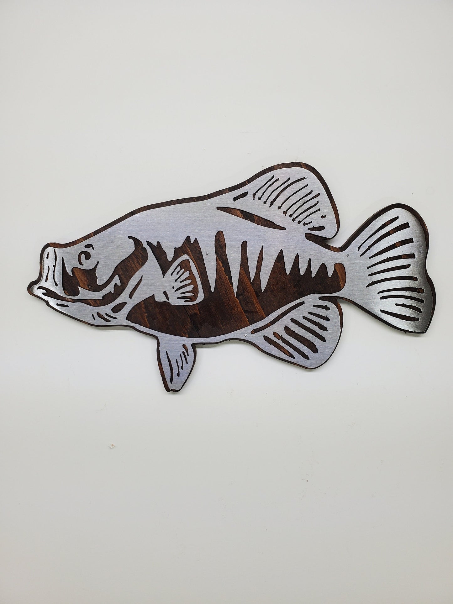 Crappie Fish | Metal Art on Wood | Fishing Wall Decor | Made in Minnesota