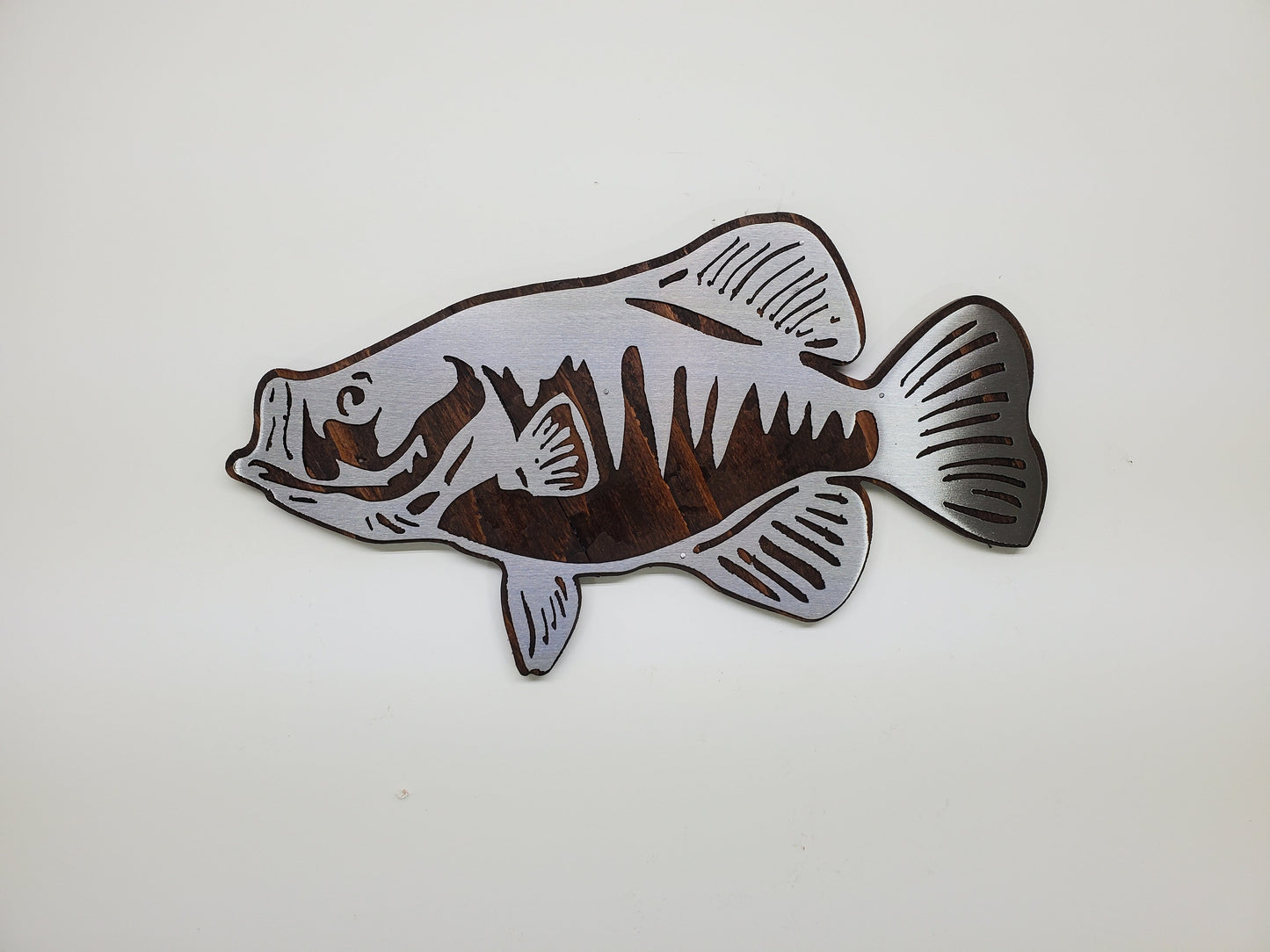 Crappie Fish | Metal Art on Wood | Fishing Wall Decor | Made in Minnesota