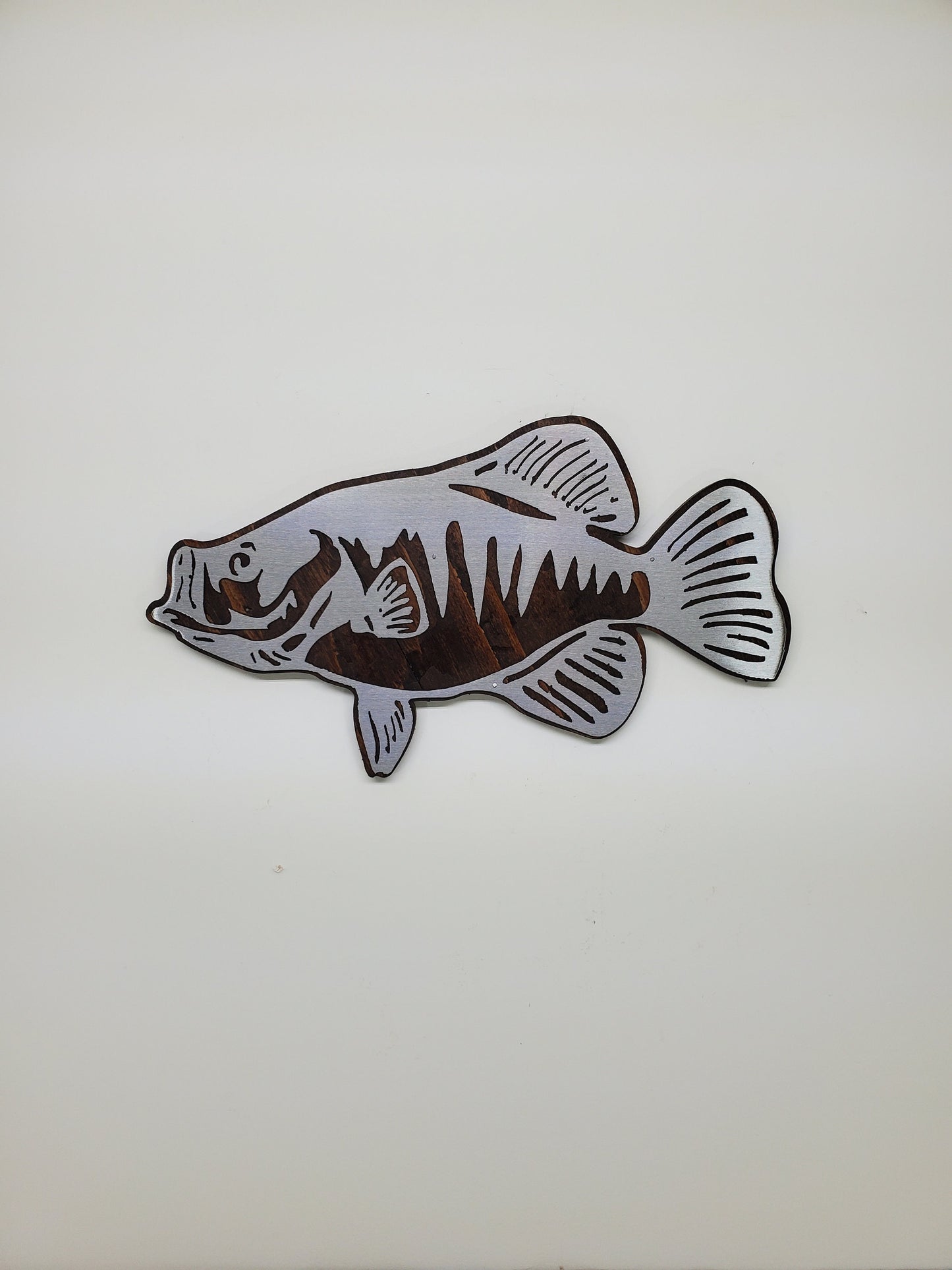Crappie Fish | Metal Art on Wood | Fishing Wall Decor | Made in Minnesota