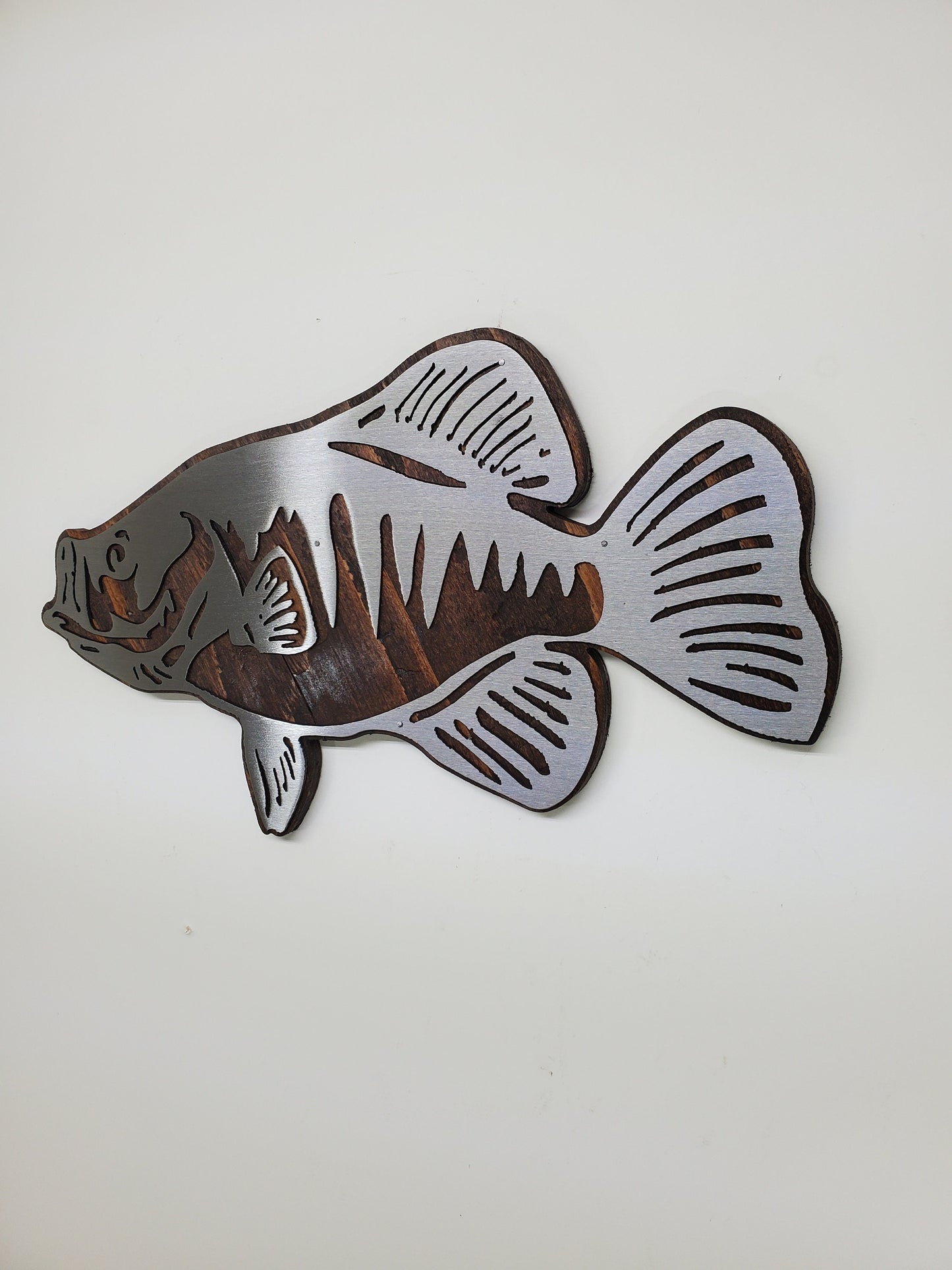 Crappie Fish | Metal Art on Wood | Fishing Wall Decor | Made in Minnesota