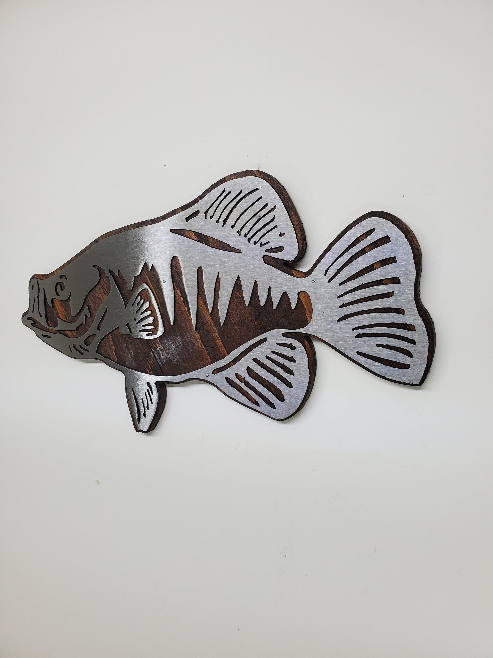Crappie Fish, Metal Art on Wood, Fishing Wall Decor