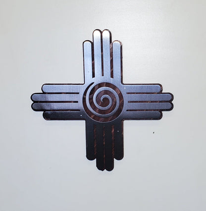 Southwestern Sun Metal Art on Wood