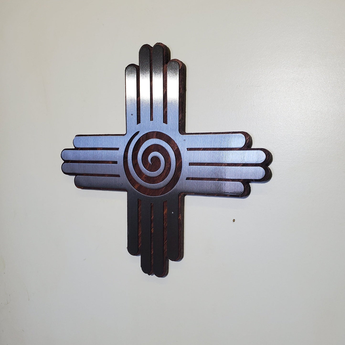 Southwestern Sun Metal Art on Wood