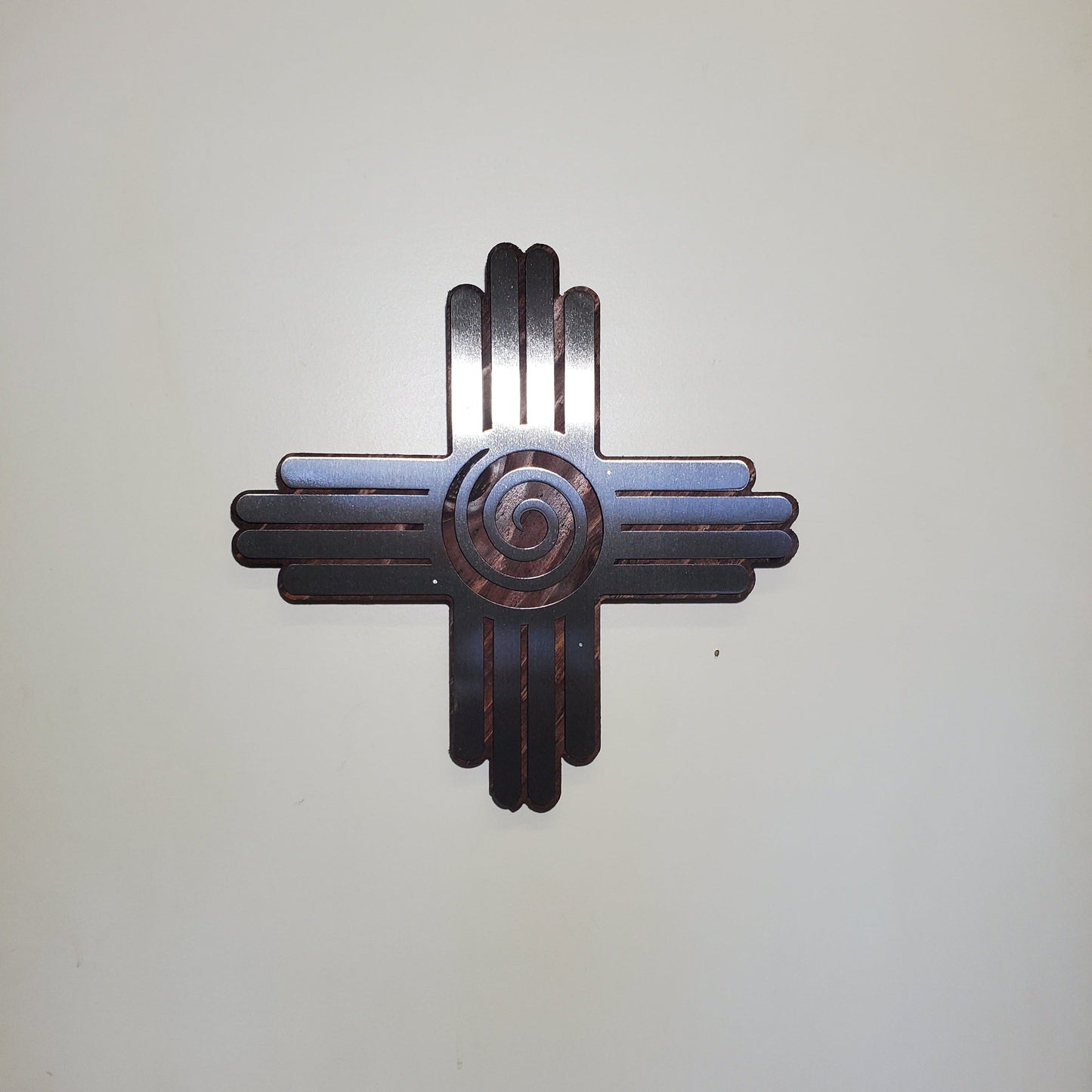 Southwestern Sun Metal Art on Wood