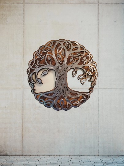 Tree of Life Metal Art on Wood